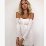 Off-Shoulder Ruched Bodycon Dress