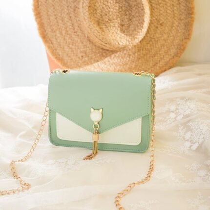 Cat Charm Crossbody Bag - Green