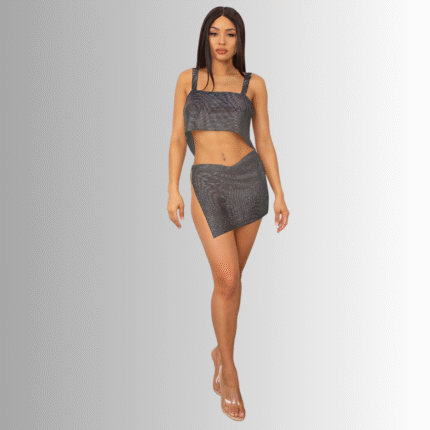 Starlit Dazzle Rhinestone Two-Piece Set