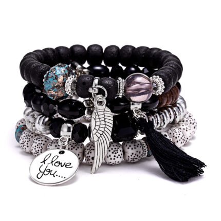Charm Beaded Bracelet Set - 1