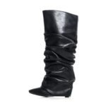 Iconic Slouchy High Heel Boots in vibrant colors with high heel, pointed toe, and slouchy oversleeve style.