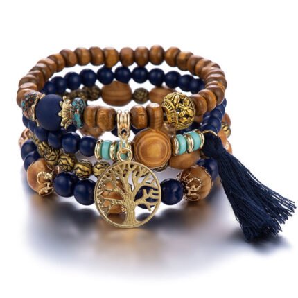 Boho Charm Beaded Bracelet Set - Cymbidium