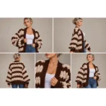 Chunky Knit Chevron Cardigan