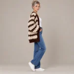 Chunky Knit Chevron Cardigan