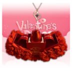 Foam flower jewelry box with a rose gold heart pendant and lift-to-open design, ideal for romantic gifting.