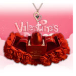 Foam flower jewelry box with a rose gold heart pendant and lift-to-open design, ideal for romantic gifting.