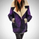 Luxe Winter Aviator Jacket Purple Front1
