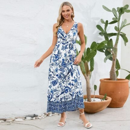 Luxe Velvet Wrap Dress - Blue, M