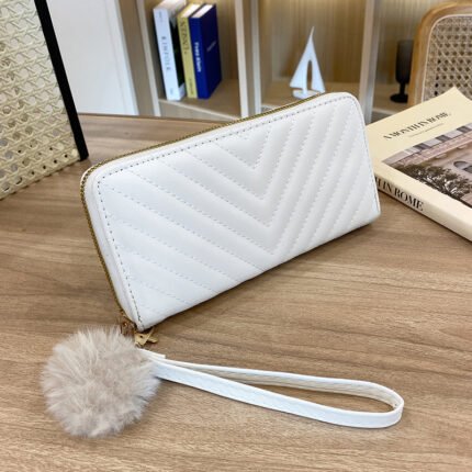 Chevron Quilted Wristlet Wallet