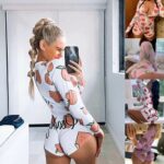 Fruit Print Button-Up Romper Pajama Set