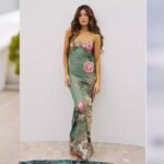 Floral maxi dress styled with summer sandals