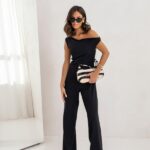 Noir Élan One-Shoulder Wide-Leg Jumpsuit
