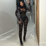 Midnight Allure Black Lace Cut-Out Jumpsuit - Black