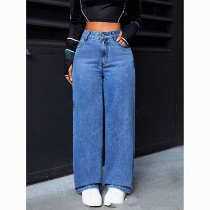 Urban Flow High-Waist Wide-Leg Jeans