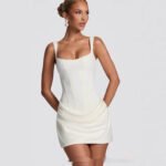 Sculpted Corset Draped Mini Dress - Image 5