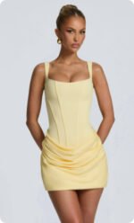 Sculpted Corset Draped Mini Dress - Image 7