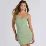 Celeste Rhinestone Cowl-Neck Mini Dress - Image 4