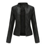 Sculpted Edge PU Leather Moto Jacket - Image 5