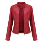 Sculpted Edge PU Leather Moto Jacket - Image 4