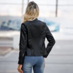 Sculpted Edge PU Leather Moto Jacket - Image 6