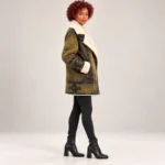Luxe Winter Aviator Jacket Green Front Right