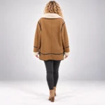 Luxe Winter Aviator Jacket Khaki Back