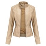 Sculpted Edge PU Leather Moto Jacket - Image 9