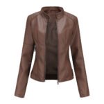 Sculpted Edge PU Leather Moto Jacket - Image 10