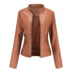 Sculpted Edge PU Leather Moto Jacket - Image 3