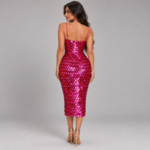 Iridescent Paillette Sequin Rose Red