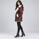 luxe winter aviator jacket Red front left