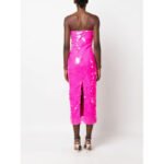 Iridescent Paillette Sequin Midi Dress - Glittering Powder